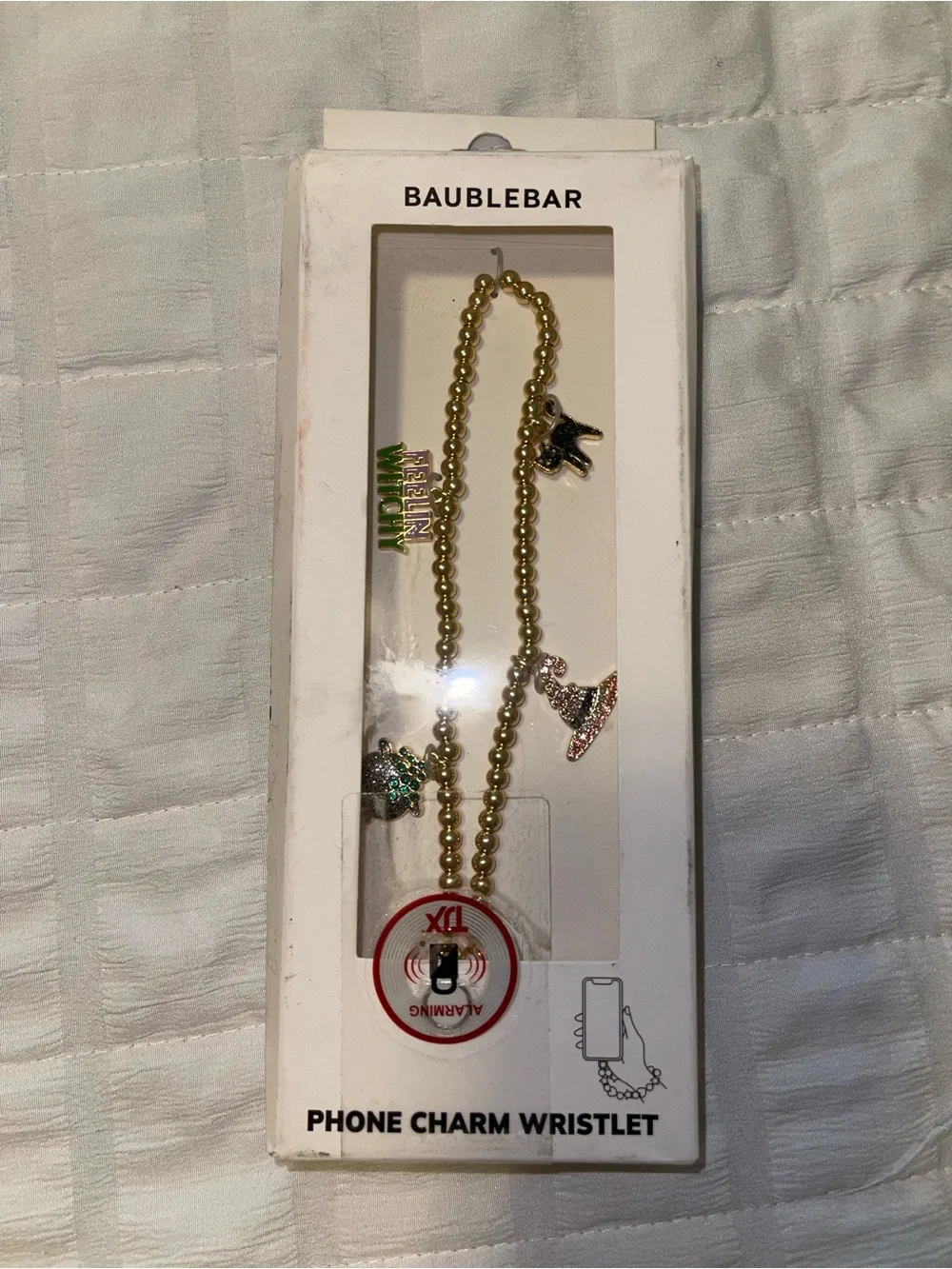BaubleBar Gold Beaded with Halloween Charms Phone Charm Wristlet
